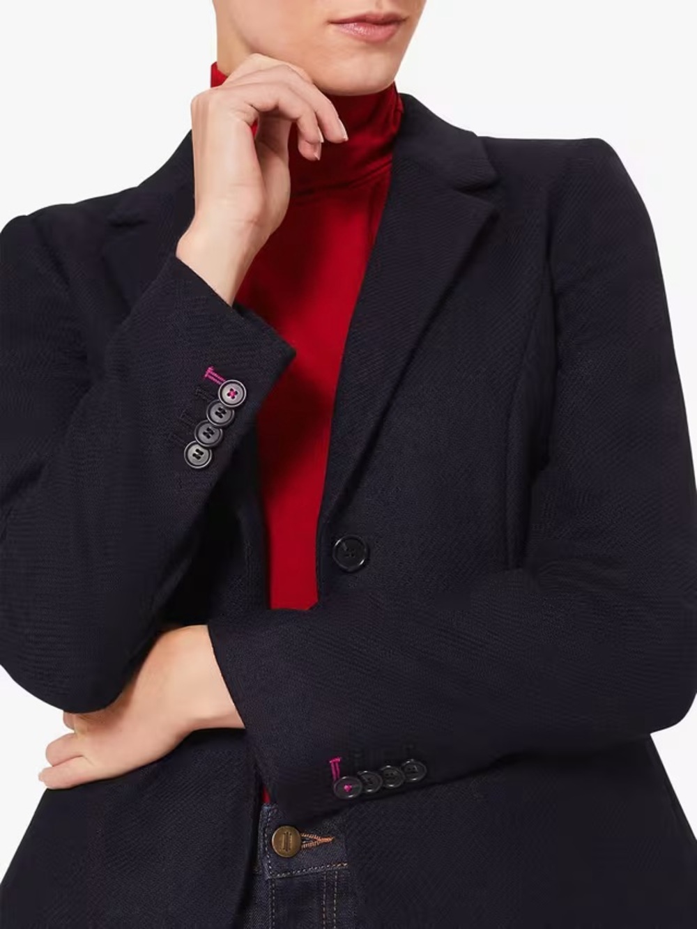 $375 HOBBS London Hackness True Navy Wool Jacket Size 10 NWT